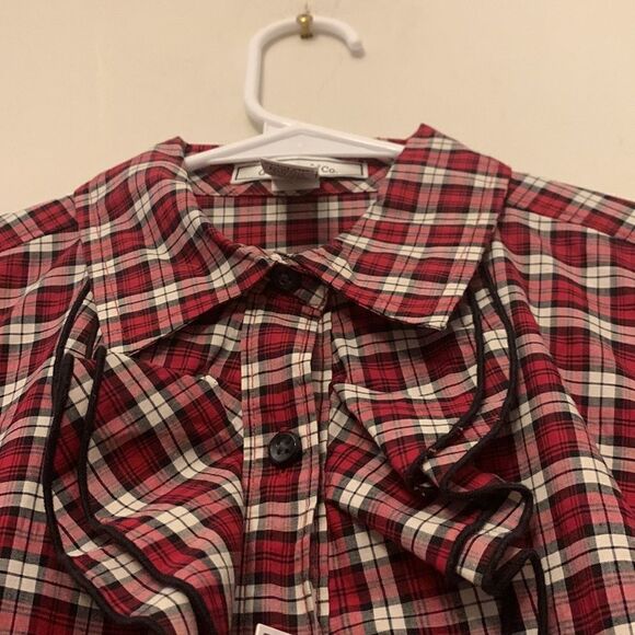 GH Bass & co tartan plaid long sleeve blouse Size S NWT - Picture 5 of 8